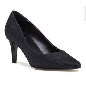 Jildor Happy Black Glitter Pump Size 8